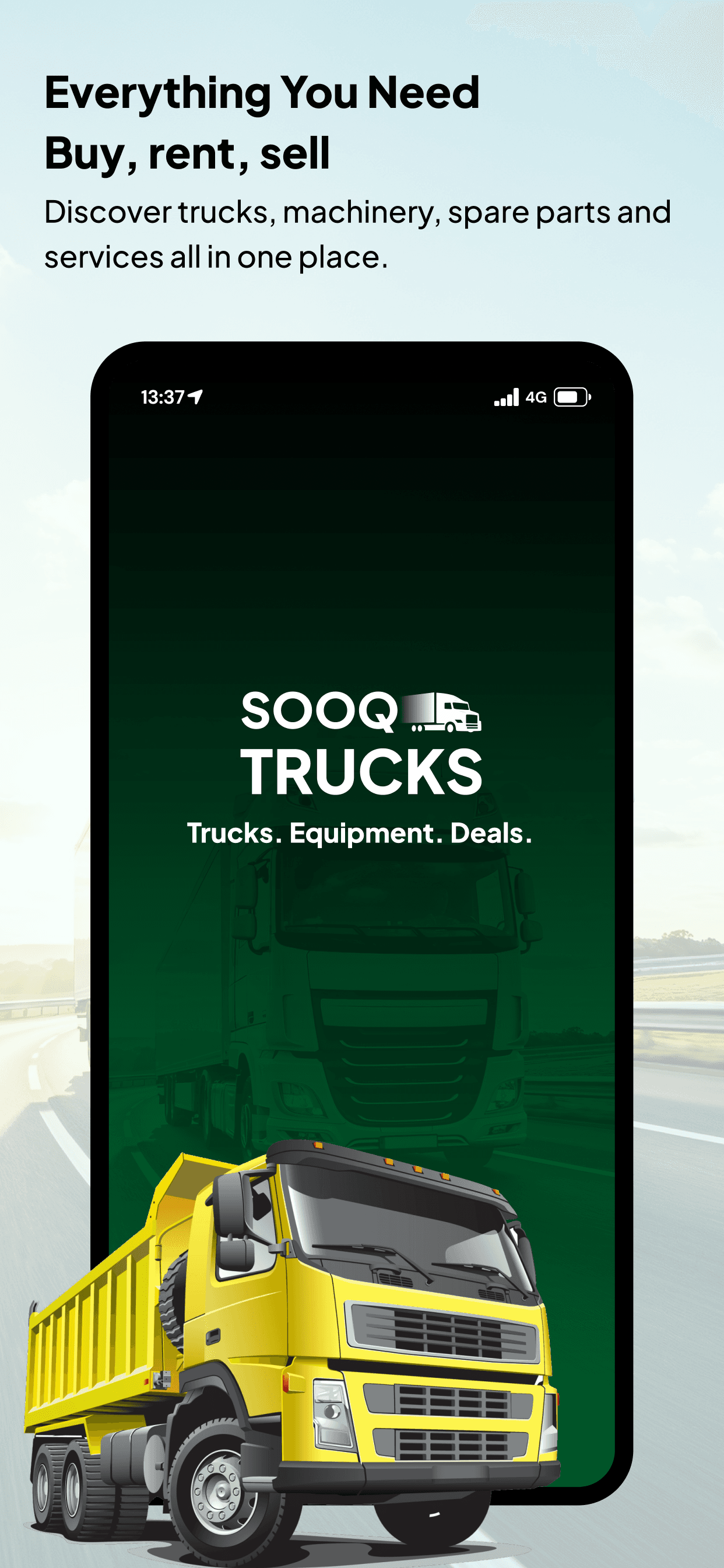 Sooq Trucks App Screen: Home